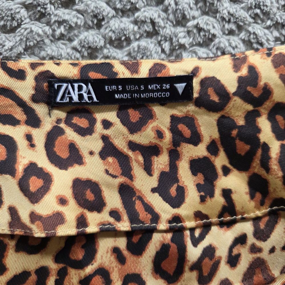 Zara Animal Lepard Gold Chain Detail Sexy Cowl Neck Club Summer - Picture 4 of 4